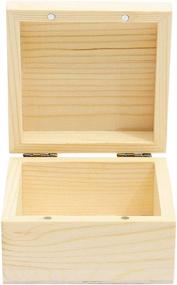 img 2 attached to Versatile Unfinished Wood Box with Hinged Lid (3.5 x 2 In, 6 Pack): Personalize Your Storage and Crafts