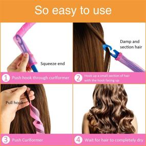 img 2 attached to Revolutionize Your Hairstyling with Abaseir 20Pcs Magic No Heat Hair Curlers for Medium or Long Hair - Get Stunningly Spiral Curls Effortlessly!