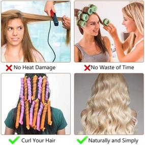 img 1 attached to Revolutionize Your Hairstyling with Abaseir 20Pcs Magic No Heat Hair Curlers for Medium or Long Hair - Get Stunningly Spiral Curls Effortlessly!