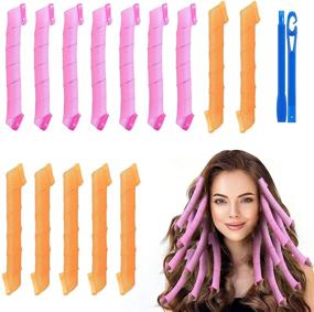 img 4 attached to Revolutionize Your Hairstyling with Abaseir 20Pcs Magic No Heat Hair Curlers for Medium or Long Hair - Get Stunningly Spiral Curls Effortlessly!