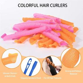 img 3 attached to Revolutionize Your Hairstyling with Abaseir 20Pcs Magic No Heat Hair Curlers for Medium or Long Hair - Get Stunningly Spiral Curls Effortlessly!