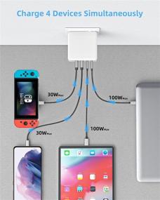 img 2 attached to ⚡ Быстрая зарядка Gan мощностью 100 Вт с 4 портами USB C и USB-A, технология PPS - Совместима с MacBook, iPad Pro, iPhone, Samsung и другими