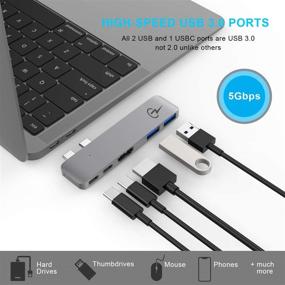 img 2 attached to 💻 CharJenPro USB C Hub for MacBook Air 2020/2019, MacBook Pro 2020/2019-2016 (M1) 16”, 15”, 13” - 100W Power Delivery, 40Gbps USB C Port, 2xUSB 3.0 Slim USBC Adapter