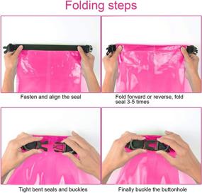 img 1 attached to INNVO Dry Bag 20L - Waterproof Backpack for Outdoor Activities Travel, Roll Top Rucksack for Camping, Fishing, Hiking, Kayaking, Boating & Water Sports, Two Shoulder Strap, Magenta