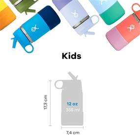 img 2 attached to 🍶 Stainless Steel Hydro Flask 12 oz. Reusable Kids Water Bottle with Wide Mouth and Straw Lid - Vacuum Insulated