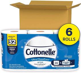 img 3 attached to 🧻 Cottonelle Ultra CleanCare Strong Toilet Paper: 6 Family Mega Rolls, Active Cleaning Ripples, Bath Tissue (32 Regular Rolls)