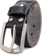 mozeto leather genuine casual anti scratch men's accessories in belts logo