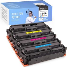 img 4 attached to 🖨️ myCartridge SUPRINT NO CHIP Compatible Toner Cartridge Set for HP 414A, 4-Pack, Black Cyan Magenta Yellow - Laserjet M454 & M479 Series