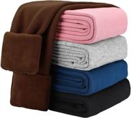 👖 kereda girls winter warm pants: cozy fleece lined leggings for 10-11 years - girls' clothing essential logo