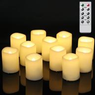 eldnacele flameless flickering votive tealight candles with remote - 12-pack warm white led bulk set for party decoration - battery operated, realistic and outdoor safe - batteries included логотип