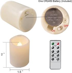 img 3 attached to Eldnacele Flameless Flickering Votive Tealight Candles with Remote - 12-Pack Warm White LED Bulk Set for Party Decoration - Battery Operated, Realistic and Outdoor Safe - Batteries Included