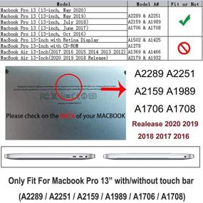 img 3 attached to 🖥️ RUBAN Case: Black Plastic Hard Shell Cover for MacBook Pro 13 inch 2020-2016 A2289 A2251 A2159 A1989 A1706 A1708, with/without Touch Bar