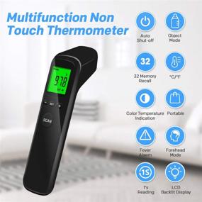 img 3 attached to 🌡️ Accurate Digital Infrared Thermometer for Adults and Kids - Instant Reading, Fever Alarm, Memory Function - 3 in 1 LCD Display for Face, Ear, Body