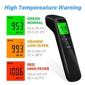 img 1 attached to 🌡️ Accurate Digital Infrared Thermometer for Adults and Kids - Instant Reading, Fever Alarm, Memory Function - 3 in 1 LCD Display for Face, Ear, Body