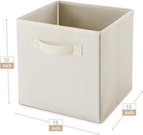 img 2 attached to MaidMAX Beige Fabric Cubby Storage Bins - Set of 6 for Home Bedroom Closet Nursery Drawers Cube Organizer - Foldable & Space-Saving - 10.5×11 Inches