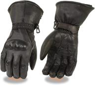 premium milwaukee leather sh815 men's waterproof 🧤 gauntlet gloves – black leather with hard knuckles logo