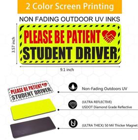 img 3 attached to 🚗 Enhanced Safety with 3 PCS Premium Student Driver Magnet for Car - Upgraded Reflective Vehicle Car Sign Sticker for Novice Drivers