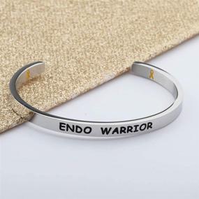 img 1 attached to 🎗️ Endometriosis Warrior Bracelet - CHOORO Yellow Ribbon Cuff, Endo Awareness Jewelry and Support Gift