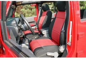 img 2 attached to 🚘 Premium Neoprene Seat Cover Kit for Jeep Wrangler (11-18) - Rugged Ridge 13215.53