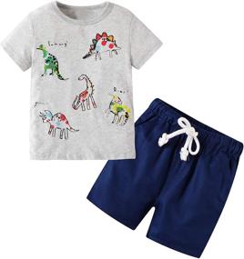 img 4 attached to 🦕 Dinosaur Boys' Clothing Sets - Deachala Toddler Clothes for Boys