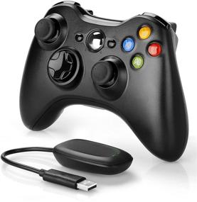 img 4 attached to Беспроводной контроллер YAEYE для консоли Xbox 360 Slim и ПК Windows 7,8,10 - 2.4GHZ черный геймпад джойстик пульт