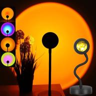 🌄 sunset lamp projector with 360 degree rotation: rainbow sunset light for photography, decor, and romantic atmosphere - led night light projector логотип