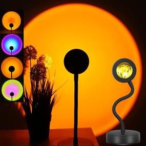 img 4 attached to 🌄 Sunset Lamp Projector with 360 Degree Rotation: Rainbow Sunset Light for Photography, Decor, and Romantic Atmosphere - LED Night Light Projector