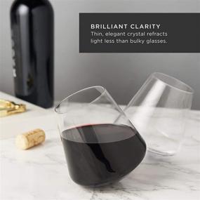 img 3 attached to 🍷 Viski Rolling Crystal Wine Glasses Set of 2 - Premium Crystal Clear Glass, Stemless Modern Design, 12oz - Perfect Wine Glass Gift Set