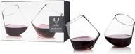 🍷 viski rolling crystal wine glasses set of 2 - premium crystal clear glass, stemless modern design, 12oz - perfect wine glass gift set logo