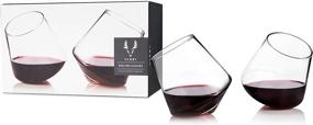 img 4 attached to 🍷 Viski Rolling Crystal Wine Glasses Set of 2 - Premium Crystal Clear Glass, Stemless Modern Design, 12oz - Perfect Wine Glass Gift Set