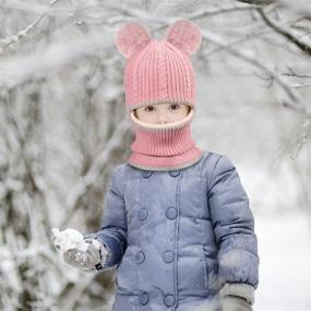 img 1 attached to Зимняя теплая повязка на ушки для девочек: шарф идеальный для холодной погоды и дополнительного тепла.