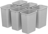 storex gray medium waste basket - case of 6 (15 x 10.5 x 15 inches, stx00711u06c) logo