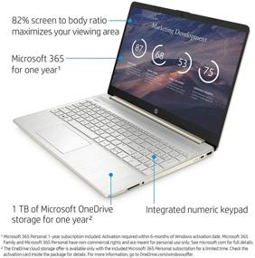img 2 attached to 2021 Latest Model HP Pavilion Laptop with AMD Athlon 3050U Processor, 16GB RAM, 512GB SSD, Webcam, HDMI, Bluetooth, and Long Battery Life in Gold Color includes Win 10 and Oydisen Cloth