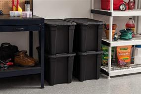 img 3 attached to 👜 IRIS USA, Inc. UT-20: Versatile 20 Gallon Utility Tote in Sleek Black Finish!