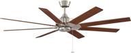 🌀 fanimation f97910bn - levon 63" ceiling fan, brushed nickel with walnut blades and pull chain логотип