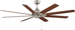 img 4 attached to 🌀 Fanimation F97910BN - Levon 63" Ceiling Fan, Brushed Nickel with Walnut Blades and Pull Chain