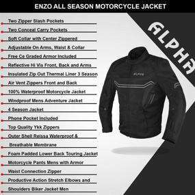 img 3 attached to 🏍️ Alpha Cycle Gear Motorcycle All Season Jacket - Black, X-Large: Ultimate Protection and Style