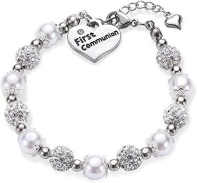 img 4 attached to 📿 Cherished First Communion Bracelet: Handmade Charm Baptism Gift & Jewelry for girls