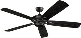 img 1 attached to ⚙️ Monte Carlo 5CY60BK Cyclone Energy Star 60" Outdoor Ceiling Fan: Stylish Matte Black Design with 5 Blades