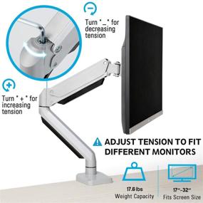 img 1 attached to Premium Die-Cast Aluminum Gas Spring Monitor Arm Stand - MOUNTUP Single Monitor Desk Mount | Holds 17-32 Inch LED LCD Screens | Adjustable with C Clamp and Grommet Mounting Base | Supports up to 17.6lbs MU0022