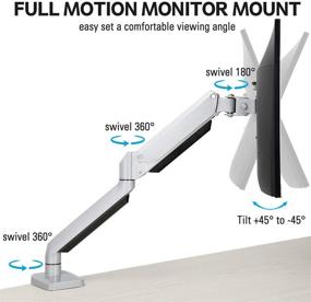 img 3 attached to Premium Die-Cast Aluminum Gas Spring Monitor Arm Stand - MOUNTUP Single Monitor Desk Mount | Holds 17-32 Inch LED LCD Screens | Adjustable with C Clamp and Grommet Mounting Base | Supports up to 17.6lbs MU0022