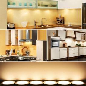 img 3 attached to 8W Dimmable Puck Lighting - Warm White Kitchen Under Cabinet LED Lights - Deluxe Counter Kit with Rotary Dimmer Switch - Continuous Dimming (4 Pack, Warm White)