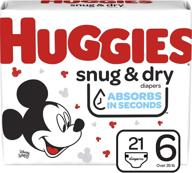 👶 huggies snug &amp; dry size 6 baby diapers, 21 count logo