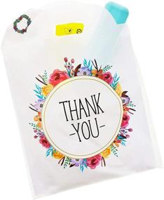 img 2 attached to 🌸 Floral Wreath Thank You Gift Bags with Handles - Pack of 100, Size: 12 x 13 inches