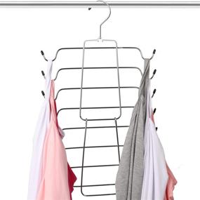 img 1 attached to Space Saving Metal Folding Hanger Organizer for Tank Tops, Camis, Bras, Bathing Suits, Belts, Ties - Set of 2