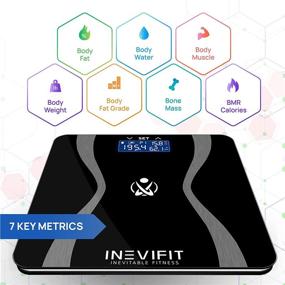 img 3 attached to 📊 INEVIFIT Body-Analyzer Scale: Accurate Digital Bathroom Composition Analyzer for Weight, Body Fat, Water, Muscle & Bone Mass - 10 User Capacity with Batteries Included