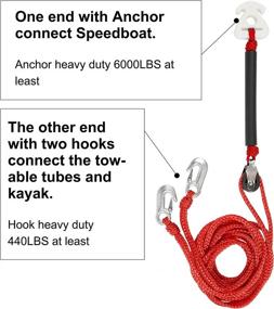 img 2 attached to 🚤 XUANNIAO Heavy Duty Boat Tow Harness with Self Centering feature, 2 Permanent Antirust Stainless Steel Rider & 12 Feet Length - Ideal for Watersports