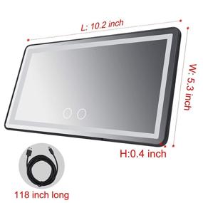 img 3 attached to 💄 Car Visor Makeup Mirror with LED Lights - Flanagan Car Vanity Mirror with Built-in Battery, Touch Screen, USB Power - ideal for Car Travel