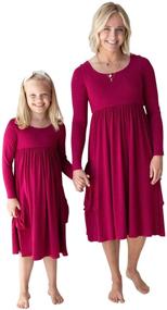 img 4 attached to POPINJAY Mommy Pocket Twirl Dress Girls' Clothing for Dresses