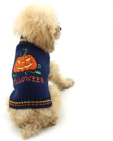 img 4 attached to Spooktacular NACOCO Dog Sweater: Halloween Pumpkin Pet Sweater for Cats and Puppies - Smiling Face Devil Design - Perfect for Holiday Parties!